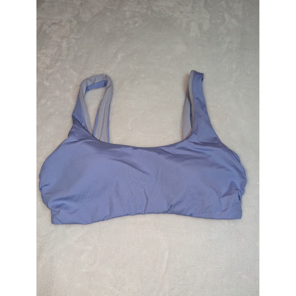 Victoria's Secret‎ Ribbed Scoop Neck Bikini Top Periwinkle Blue Textured Size M